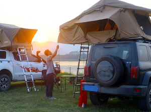 Tente <span class=keywords><strong>de</strong></span> <span class=keywords><strong>toit</strong></span> <span class=keywords><strong>de</strong></span> <span class=keywords><strong>voiture</strong></span> pour voyage en plein air, camping quatre saisons, double couche, tissu Oxford épaissi, imperméable, coupe-vent, légère - Product Image 4