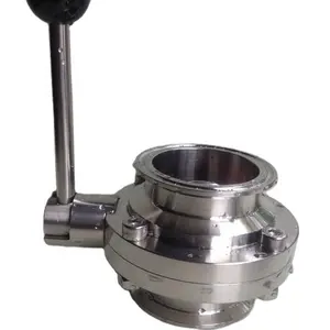 Hot Sale stainless steel sanitary quick-install /tri clamped/tree clover butterfly valve