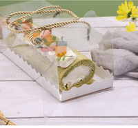 Boîtes à emporter d'emballage alimentaire poignée en corde boulangerie gâteau emballage boîte conteneur Transparent personnalisé Cupcake boîtes avec fenêtre populaire