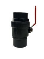 [SWD007] Robinet à bille en PVC de haute qualité 3/4'' - Poignée rouge et corps noir