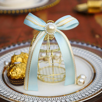 Mini boîte à bonbons en métal creux en feuille d'or pour gâteau, cadeau de mariage, de fête prénatale, fourniture de fête