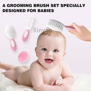 Brosse à cheveux à poils souples avec logo personnalisé Brosse à cheveux durable sans BPA pour bébés nouveau-nés tout-petits Berceau Cap bébé Registre cadeau - Product Image 4