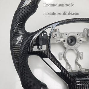 Practical Hot Sale Carbon Fibre Perforated Leather Black Stitching Grip Steering <b>Wheel</b> for Infiniti G27 G37 Car Steering <b>Wheel</b> - Product Image 4