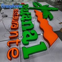 Lettres de signalisation publicitaire personnalisées en acrylique 3D, éclairées par LED, pour intérieur/extérieur, alimentées par transformateur, pour bâtiments commerciaux, magasins