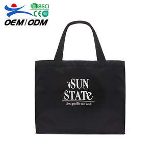 Custom <b>Medium</b> <b>Size</b> 12oz Eco-friendly Oxford Shopping Tote <b>Bag</b> Reusable Black Non-Woven Letter Pattern Printed Logo Grocery - Product Image 1