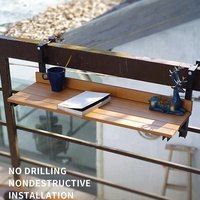 Table latérale pliante d'extérieur, Patio, balcon, Table de Bar pour balustrade de jardin, plate-forme réglable, rampe suspendue