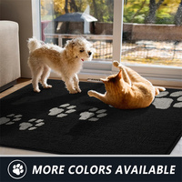 Tapis de porte d'entrée super absorbant et antidérapant Tapis de porte pour chien à profil bas lavable résistant à la saleté pour pattes boueuses