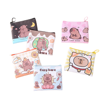 Dompet Kanvas Kartun Kapibara 2025 untuk Wanita dan Anak Perempuan dengan Kantong Ritsleting Penyimpanan Koin, Kunci, dan Earphone Sebagai Tempat Pensil