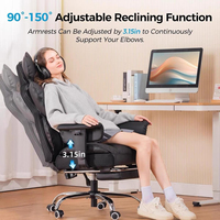 Chaise de bureau exécutive traditionnelle à dossier haut en cuir PU avec repose-pieds, ergonomique, robuste, grande taille, soutien lombaire 4 positions