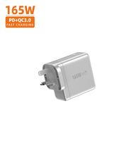 Hub de charge avec prise US, 4 ports, charge rapide avec affichage dynamique, 165W GaN universel PPS PD 3.0 avec homologation CE pour ordinateur portable LG