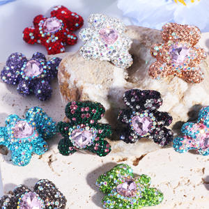 Ciondoli a Forma di Orso con Strass Luccicanti, Decorazioni a Cuore, Perline con Foro per Accessori Fai-da-Te, Custodie per Cellulari, Portachiavi - Product Image 4