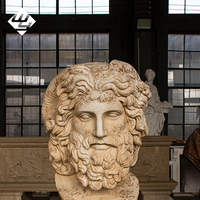 Sculpture personnalisée de Zeus en marbre naturel de haute qualité, sculpture artisanale européenne, portrait de demi-corps.