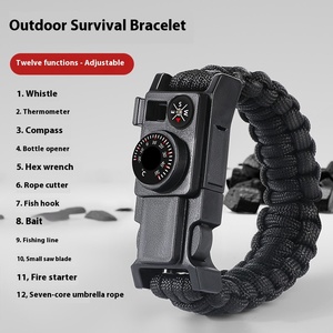 Pulsera de supervivencia <span class=keywords><strong>para</strong></span> exteriores 16 en 1, herramienta de emergencia multifuncional <span class=keywords><strong>para</strong></span> senderismo, artículo pequeño portátil con puntero de pantalla de esfera - Product Image 6