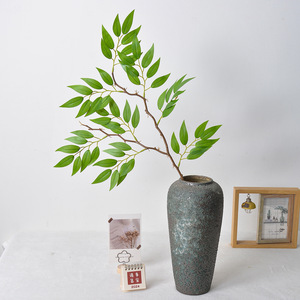Bouquet de feuilles de bambou artificielles Laixing, 60 cm de haut, simulation réaliste, PVC souple, décoration de mariage, branche, accessoire pour arrangement floral - Product Image 2