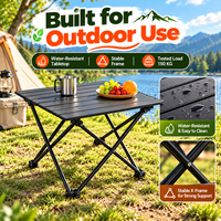Table de camping pliable portable WOQI, en aluminium, pliable, mobilier d'extérieur, installation facile, sac de transport compact
