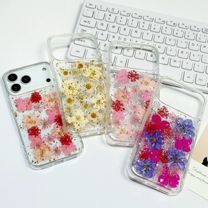 Custodia Morbida Antiurto in Resina Epossidica con Glitter Trasparente e Lamina Dorata a Fiori per <span class=keywords><strong>iPhone</strong></span> 17 Air 16 15 Pro Max - Product Image 1