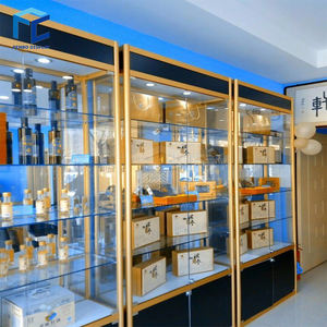 عالية الجودة الحديثة فريدة من نوعها إطار من الألومنيوم الأسود الأحمر لوحة مضاءة صندوق عرض مجوهرات - Product Image 3