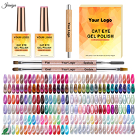 Ensemble de vernis à ongles gel effet œil de chat de qualité professionnelle avec 2 pinceaux à double embout et 1 bâtonnet magnétique pour la pose des ongles