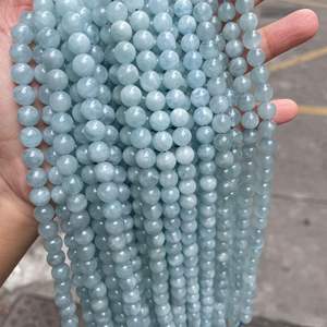 Cuentas Sueltas de <span class=keywords><strong>Aguamarina</strong></span> Natural, <span class=keywords><strong>Accesorios</strong></span> de Joyería, Cuentas de Piedras Semipreciosas, Piedras Redondas para Hacer Pulseras - Product Image 1