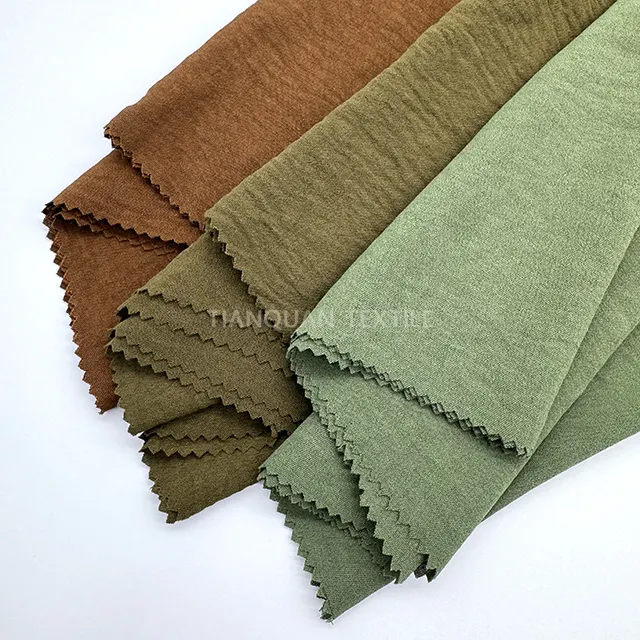 Nhà Máy Giá 160GSM Chất lượng cao 100% polyester cey crink luồng không khí Crepe cey ý Crepe vải 180D đồng bằng nhuộm váy vải