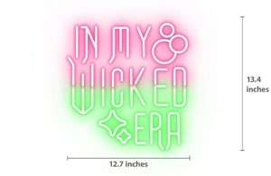 Letrero de neón In My Wicked Era, letrero de luz Led para decoración de tema de película, arte de pared de dormitorio de baño de niña - Product Image 6