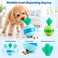 Jouet interactif de luxe pour animaux de compagnie, distributeur de friandises réglable à alimentation lente, balle de puzzle pour chien, distributeur de friandises pour chat en forme de cactus, jouet anti-fuite en plastique pour aliments