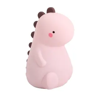 Carino dinosauro Del Cartone Animato Luce di Notte Per I Bambini Dei Capretti Del Bambino Del Silicone Multicolore Lampada Da Comodino Tocco di Controllo del Sensore di Nightlamp