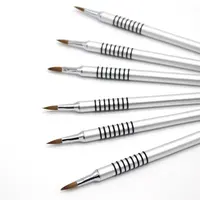 1PC Kolinsky Sable 2 #4 #6 # Sliver Metal Nail Art Brush Pen Acrylic Brush