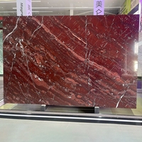 Dalles de marbre rouge Bordeaux polies de qualité supérieure, pierre naturelle de luxe pour la décoration des murs, sols, comptoirs de cuisine et intérieurs de villas et d'hôtels