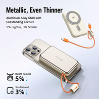 Batterie externe magnétique sans fil 10000mAh 22.5W PD à charge rapide avec câble intégré 3 en 1, mince et portable