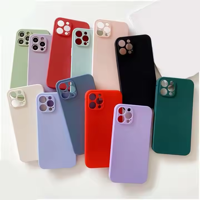 Shockproof Liquid Silicone TPU Phone Case for iPhone 17 16 15 14 Pro Max Plus 13 12 11 Soft Thin Candy Colors Waterproof Cover