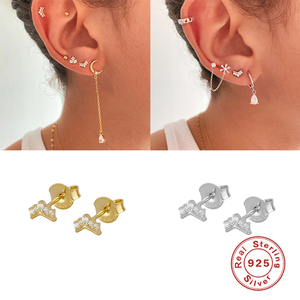Boucles d'oreilles clous ROXI Fashion Costume plaquées or 18 carats pour femmes, bijouterie, bijoux en or saoudien - Product Image 6