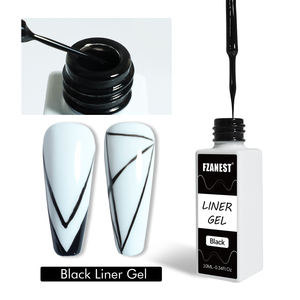 FZANEST Super Black White Liner Gel Nail Art Painting LED Lámpara Fuente Manicura francesa Wave Swirls Cepillo fino <span class=keywords><strong>Euphoria</strong></span> Barniz - Product Image 4
