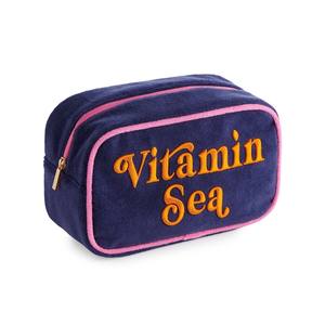 Pochette de maquillage en tissu éponge avec fermeture éclair, personnalisée avec des lettres brodées, pour le voyage, le plein air, le rangement, la plage, sac à cosmétiques, sac à main - Product Image 6