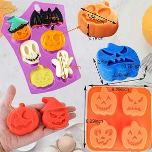 Moule de cuisson en silicone antiadhésif personnalisé pour Halloween, motifs citrouille et fantôme, pour gâteaux, gelées, bonbons et bougies, vente en gros - Product Image 3
