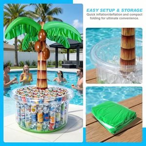 Enfriador Inflable con Forma de Palmera de 60 Pulgadas, de Plástico Impermeable, para Fiestas en la Piscina, Barra de Servicio, Cubo de Hielo y Bandeja - Product Image 3