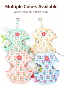 New Style Cute Plaid Dog Harness & Leash Set, No-Pull Vest Chest Dog Chain Leash, Adjustable Pet Supplies - Product Image 6