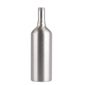 ODM Supplier Empty <strong>Non</strong> <strong>Alcoholic</strong> Shinny Sliver Aluminum Eco Friendly Metal <strong>Whiskey</strong> Screw Top Drink Wine Beverage Bottle Manufacturer - Product Image 2