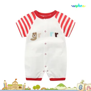 Một mảnh mùa hè ngắn tay Jumpsuit cho trẻ sơ sinh giản dị bé gạc áo choàng nút phim hoạt hình bò phù hợp với dệt kim bé túi - Product Image 2