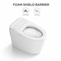 WC électrique intelligent monobloc avec siège chauffant automatique, télécommande et évacuation en S, design à poser au sol