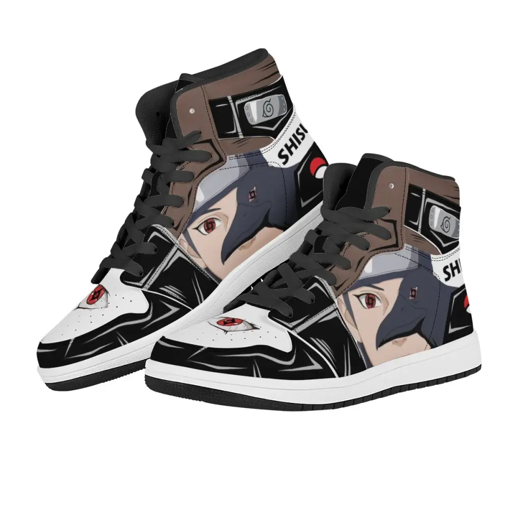 Wholesale Custom Black Basketball Carmine Rose Print Sneaker Anime Cosplay Shoes Fashion High Top Leather Shoes Gift Idea
