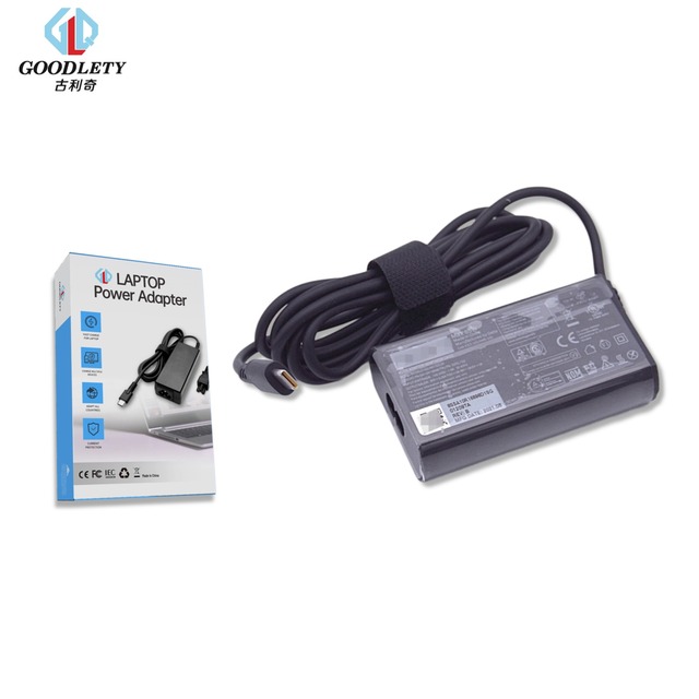 20V 3.25A 65W Type-C USB-C Laptop AC Adapter for ThinkPad L590/P43s/YOGA-CE Universal Input 100-240V FCC ROHS Certified 12-Month