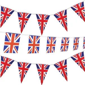 Bandera de la Reina británica para decoración del jardín, banderín de la Unión Jubilée de platino, Jack Elizabeth II 70th, banderines de cuerdas del Reino Unido de 8x12 pulgadas