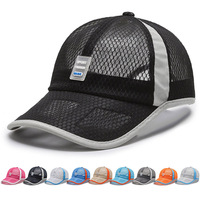 Gorra de Béisbol Unisex de Malla, Transpirable, con Visera, Protección Solar, Ajustable, de 6 Paneles, Estilo Minimalista