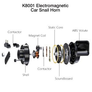 Siêu phụ tùng ô tô 12V Điện ốc Sừng nhôm thiết kế loa cho xe ô tô 110-130db Độ ồn Điều kiện Mới 2-Way Đen gua k80c - Product Image 6