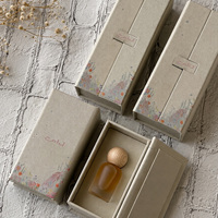 Boîte d'emballage de parfum à double ouverture, personnalisée, en cuir, pour cosmétiques, boîte à huiles essentielles de 10 ml, boîte à rouges à lèvres en papier texturé, boîte cadeau d'aromathérapie