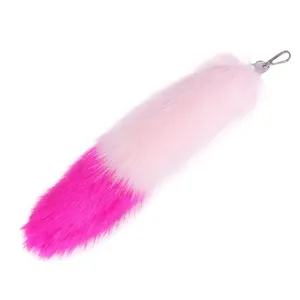 Giả Wolf Fur <span class=keywords><strong>Fox</strong></span> Raccoon Đuôi Mặt Dây Chuyền Phim Hoạt Hình Búp Bê Phím <span class=keywords><strong>Keychain</strong></span> Giả Chất Liệu Lông Thú Cho Túi Xách Sang Trọng Móc Chìa Khóa - Product Image 4