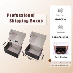 Pequeñas cajas de envío portátiles Diseño de puntos dorados Correo reciclado negro <span class=keywords><strong>para</strong></span> pequeñas empresas <span class=keywords><strong>para</strong></span> Navidad Día de San Valentín <span class=keywords><strong>Padre</strong></span> - Product Image 3