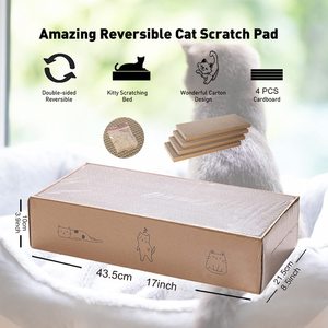 4 packs en 1 : Griffoir réversible en carton recyclable avec boîte, adapté aux chats - Product Image 3