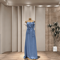 Robe longue ample sans manches à fines bretelles, motif floral 3D, dos nu, pour les vacances, collection 2026, prix de gros avantageux